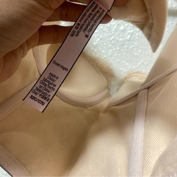 Victorias secret 32c corset bra pink shiny lace floral wired cups like new g1 - Picture 11 of 11